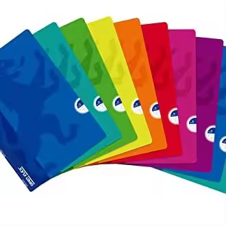 Oxford, Libretas A4 CuadrÃ­cula 4x4, Tapa PlÃ¡stico, 48 Hojas. Pack 10 Libretas, Colores Aleatorios - 1
