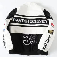 Chaqueta De Motociclista Con Bordado Para Hombre Y Mujer Manga Larga Estilo Americano Hip Hop Alta Calle Bomber Varsity Primavera Otoño - details 4