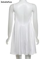 Vestido Y2K De Mujer Con Cuello V Y Sin Mangas Elegante Patchwork De Malla De Seda Sexy Para Fiesta De Cumpleaños Y Baile De Promotores Verano 2024 - details 5