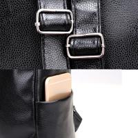 Mochila De Cuero Suave Para Mujer Negro Capacidad Grande Múltiple Casual Colegial Viaje Bolsa De Hombro Multifuncional - details 8