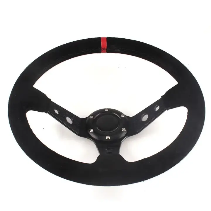 Volante De Carreras Personalizado 14 Pulgadas Universal Modificación Para Coche 350mm De Cuero Táctil Antideslizante - 1
