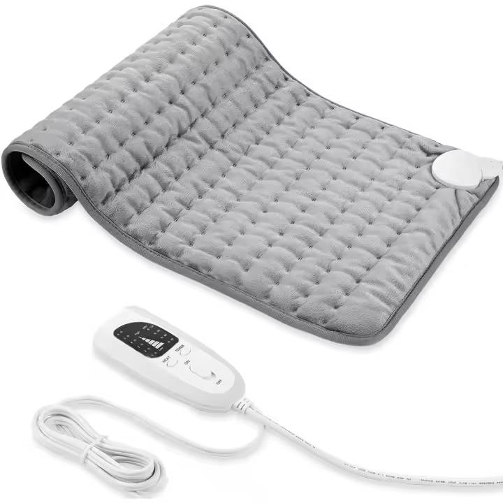 Manta Electrica, Silla De Calefacción Eléctrica With Apagado Automático Y 6 Temperaturas (Gris Claro, 30x60cm) - 1