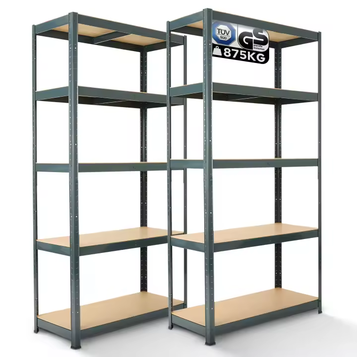 AREBOS Estantería Metálica 180x90x30 Cm - 875 Kg - 5 Baldas - Negro - 1