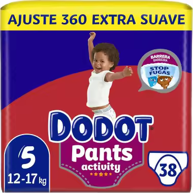 Pañales Dodot Activity Pants Talla 5 Extra (38 Uds) | Tipo Braguita Bebé - 1
