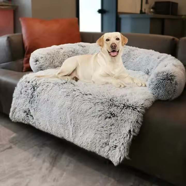 Cojín grande para sofá para perros, cama extraíble para perros, colchón para perros con fondo antideslizante, cómodo colchón para perros adecuado para sofá, cama, suelo-gris degradado-S (90 x 85 x 16 cm) - 1