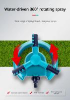 Juego De 4 Aspersores Automáticos Verdes Rotación 360 Grados Riego De Jardín De Verduras Aspersor De Agua Para Riego - details 2