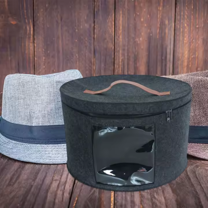 Caja De Sombreros Para Mujeres Y Hombres Con Tapa Antipolvo Portátil Organizador De Almacenamiento Para Sombreros Viaje Caja De Sombreros Para Sala De Estar Armario Oficina - 1