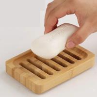 Caja De Jabón De Bambú Natural Soporte Para Dishes De Baño Anti-moho Con Orificio Para Drenaje Herramientas Del Baño - details 4