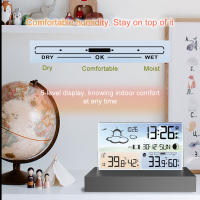 Reloj De Mesa Digital Con Clima Y Temperatura Higrómetro Uso Doméstico Pilas AA Para Dormitorio Y Sala De Estar - details 4