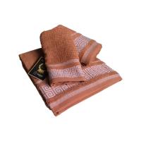 Juego de Toallas de Algodón Portugués 100% - Alta Absorción 600g/m2 - Set de 3 Piezas - Grego Teja - details 6