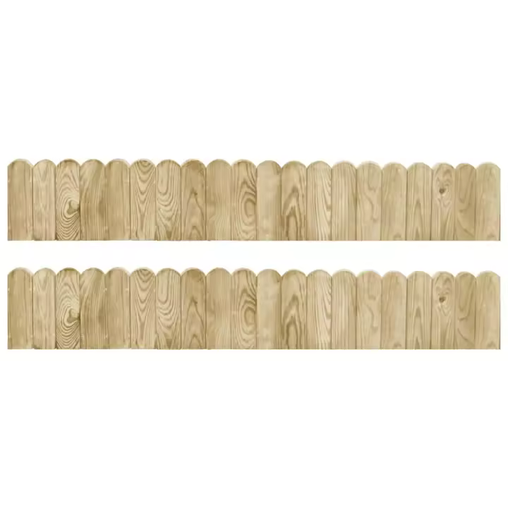 vidaXL Rollos de borde de jardín 2 uds madera pino impregnada 120 cm - 1