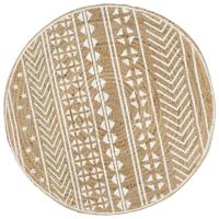 vidaXL Alfombra de yute tejida a mano con estampado blanco en diámetro 90 cm/120 cm/150 cm - details 1