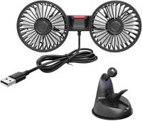 Ventilador de coche, 1 unidad, USB, 5 V, ventilador de refrigeración automático, ventilador de doble cabezal con ventosa para coche, rotación de 360 grados, ajustable, 3 velocidades, electrodomésticos para coche, ventilador de refrigeración para coche - details 1