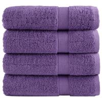 vidaXL Toallas de ducha 4 uds 100% algodón 70x140 cm 600 gsm Color Marrón,  Morado,  orange y mas - details 1