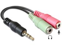 Adaptador Divisor de Auriculares,Adaptador de Cables de Audio Estéreo en Y - 1x Enchufe de 3,5mm CTIA 4 Polos TRRS a 2X Toma de 3,5mm - 1x Conector de Clavija a Auriculares y Micrófono, Cable Divisor de Audio Estéreo para Auriculares o Altavoces, - details 0