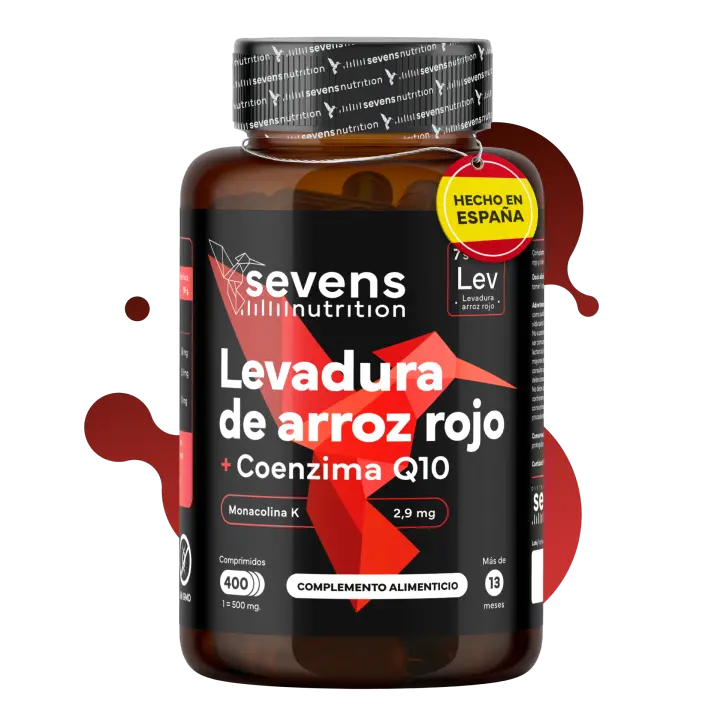 Levadura de arroz rojo + Coencima Q10. Sevens Nutrition. Cuida tus niveles de Colesterol. Protege tu corazón cada día. - 1