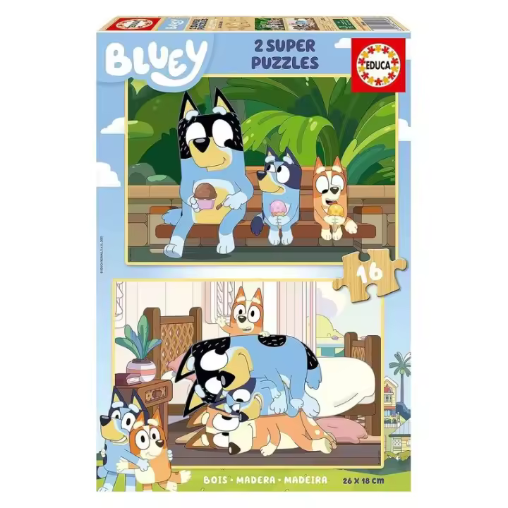 Set de 2 Puzzles Infantiles de Madera con 16 Piezas 19406 EDUCA - 1