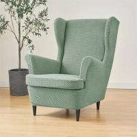 Cubiertas De Silla Wingback Clásicas En Color Sólido Con Funda Para Asiento Y Cojín Tapete De Sofá Decoración Del Hogar Hechas De Spandex Y Poliéster Estilo Europeo - details 20