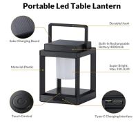 Lámpara de mesa Solar de noche LED Nightsand Stand, portatil, recargable, Ligera, impermeable. Lámpara colgante o de mesa inalámbrica para jardin, aire libre, camping. - details 2