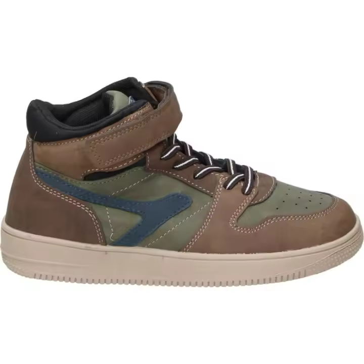ÑAKOS | Botas Ñakos para Niño – Botas en Color Marrón con Detalles en Verde y Azul – Botas con Cordones y Tira Adhesiva – Máximo Ajuste – Cómodas y Versátiles – Estilo Casual – Para Invierno – Modelo 8019 - 1
