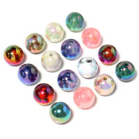Lote De 10 Piezas De Cuentas Redondas De Acrílico 16mm Con Pulido Colorido Para Fabricación De Joyas Collares Pulseras Accesorios De Cadena De Teléfono - details 1