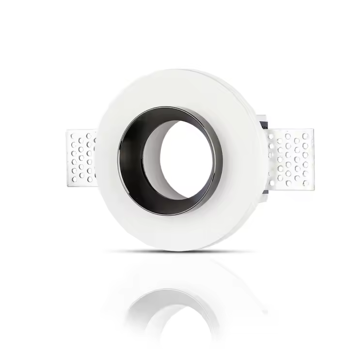 Aro de Escayola GU10 para empotrar redondo metal cromado VT-866  VTAC - 1