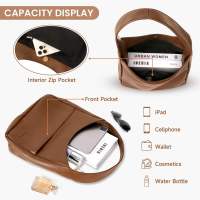 Bolso de mano de cuero para mujer, bolsa de hombro grande y suave, estilo informal, a la moda, 1 piezas - details 9