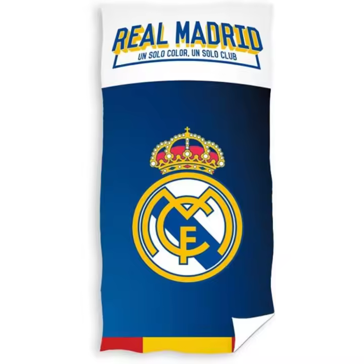 Toalla de Playa Real Madrid – poliéster 100%, Secado Rápido y Diseño Exclusivo (140x70 cm) - 1