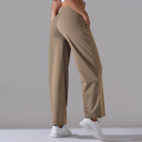 Pantalones Rectos De Pierna Ancha Para Mujer Casual Pantalones De Oficina Cintura Alta Holgados Para Danza Leggings Sin Costuras De Nylon - details 41