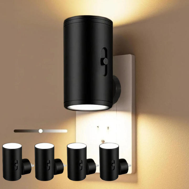 Luces Nocturnas Ajustables Con Sensor De Luz Y Dimmer Para Pared Pack De 1/2/4 Uso Ideal Para Pasillo Y Dormitorio