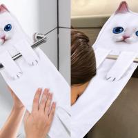 Divertidos Gatos Toalla de Mano-Decoración Gato Toalla Colgantes para Baño Trapos de Cocina-Animal Absorbente Suave Toallas-Regalos Graciosos para Originales Mujer Amantes de Los Gatos - details 4