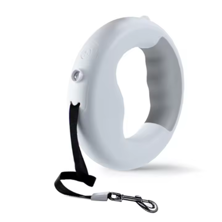 Correa retráctil automática con luz LED para perro, anillo luminoso para mascotas, suministros para mascotas, accesorios blancos, novedad - 1