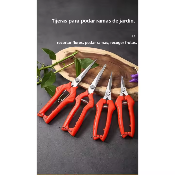 Tijeras De Poda De Acero Inoxidable Con Mango Antideslizante Para Ramas Afiladas Herramientas De Poda Para Jardín Y Frutas - 1