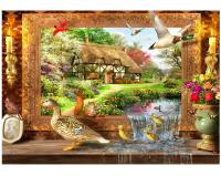 Rompecabezas De 1000 Piezas Para Adultos 75x50cm Mural De Animales De Un Estanque Juguete Reductor De Estrés Regalo De Navidad - details 0