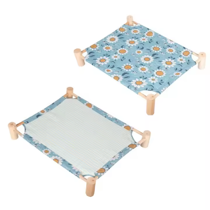 Cama de Campamento para mascotas, Cama de Verano para Gatos, Cama Perros para, de Madera, available for the cuatro estaciones, Tapete for Gatos, Cama de Campamento transpirable y extraible y lavable - 1