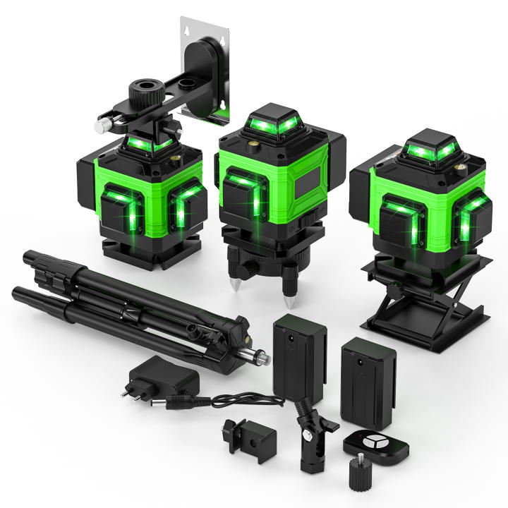 Nivel Láser 4D de 16 Líneas, Línea Verde, Autonivelante, 360 Horizontal y Vertical, Súper Potente. Herramienta Láser para el Hogar, Equipos de Construcción y Proyectos de Bricolaje.