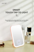 Espejo De Maquillaje Con Pantalla Táctil LED Plegable Y 3 Modos De Luz Recargable Por USB Color ABS Herramientas De Cosméticos - details 3