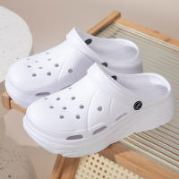 Sandalias De Plataforma Moda Para Mujer Verano 2025 Suela Gruesa EVA Clogs Para Jardín Antideslizantes Playa Con Agujeros Talla True - details 4