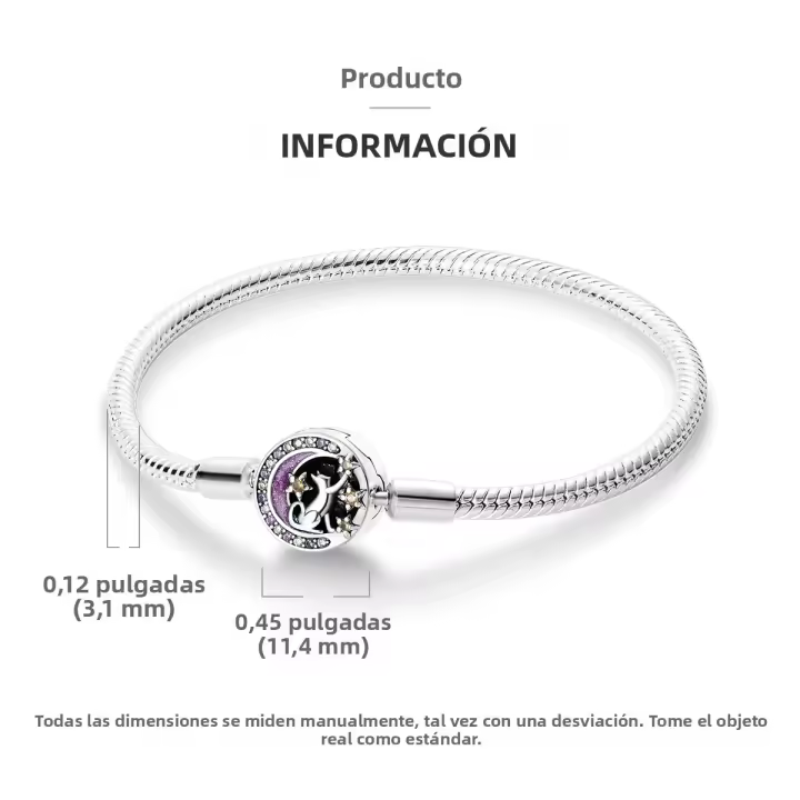 Pulsera De Acero Inoxidable Platinado 2024 Para Mujer Con Cadena De Serpiente Y Encantos Originales Joyería DIY Clásica Para Fiestas Y Compromisos - 1