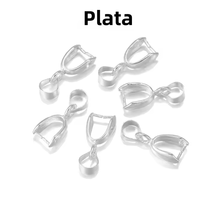 50Pcs Clip De Colgante De Cobre De Color Plateado Para Joyería DIY Conectores De Hebilla Para Collares Accesorios De Joyería - 1