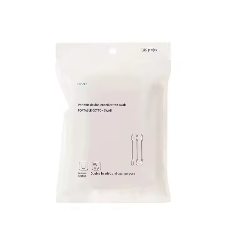 100PCS Bastones De Papel Para Cosméticos Desechables Cabezas De Algodón Individualmente Empaquetados Para Viajes Portátiles Y Sanitarios - 1