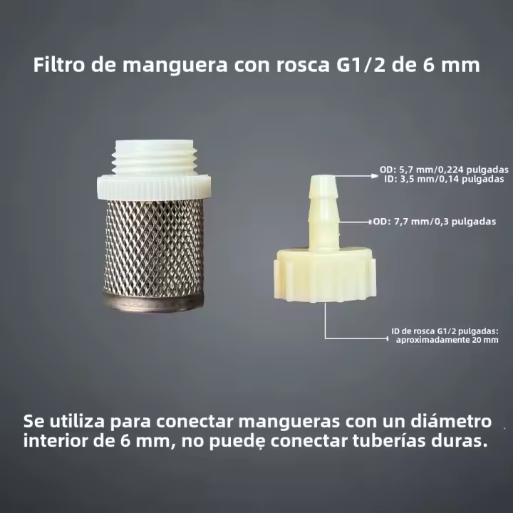 Juego De Filtros De Acero Inoxidable Para Tubo De Riego 6mm-20mm Adecuado Para Acuarios Y Jardines Conector De Agua Para Peces - 1