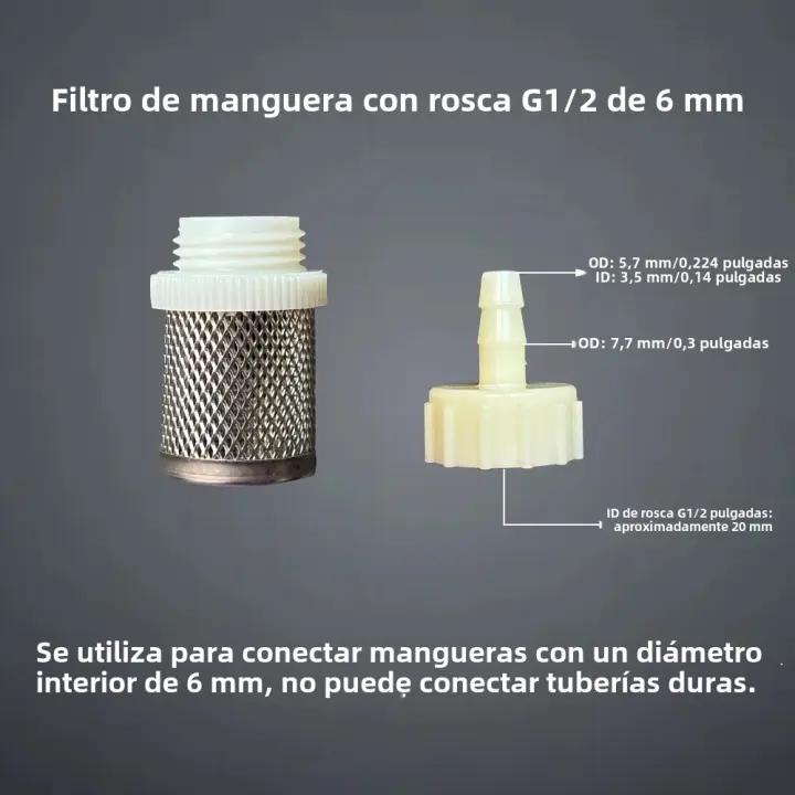 Juego De Filtros De Acero Inoxidable Para Tubo De Riego 6mm-20mm Adecuado Para Acuarios Y Jardines Conector De Agua Para Peces - 1