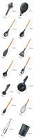 Set De Utensilios De Cocina De Silicona 34 Piezas Negro Antideslizante Con Manos De Madera Espátula Shovel Batidores De Huevo Accesorios De Cocina Ecológicos Y Resistentes Al Calor - details 2