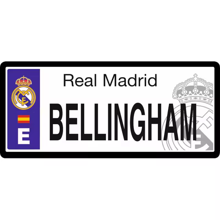 Matrícula del Real Madrid Jugadores 14x6 cm - 1