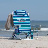 PACK 2 Sillas de Playa Tommy Bahama Reclinable 5 Posiciones - Hamaca de Playa Tommy Bahama Reclinable 5 Posiciones - Tumbona Plegable, Ligera y Resistente, Con Mochila, Almohada, Portavasos y Bolsillos Térmico - Aluminio y Poliéster - details 5