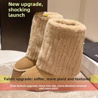 Botas De Nieve Para Mujer Con Aumento De Altura Y Suela Gruesa 2024. Botines De Invierno Con Forro De Peluche Y Algodón Espeso. Material De La Parte Superior PU. Botas De Media Caña. - details 6