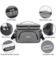 Nueva bolsa de picnic portátil para coche, bolsa de hielo fresco PEVA prensada en caliente, bolsa aislante de un solo hombro a prueba de fugas - details 11