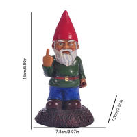 Estatua De Enano Con Barba Blanca Y Dedo Medio 15 Cm Adorno De Jardín Interior Y Exterior Figura De Resina Tamaño 5.9 Pulgadas - details 7