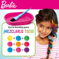 Barbie - Set mechas multicolor con plantillas, cremas para el pelo, recipiente, pincel, guantes, gomina y coletero tie dye - details 4